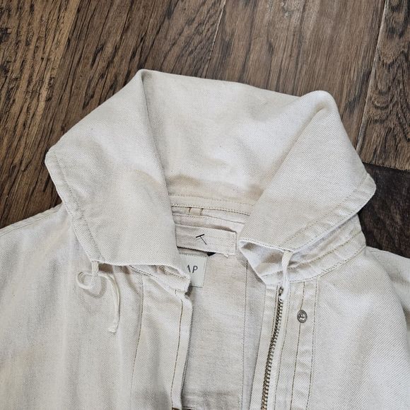 Wrap London Jacket US Size 10 Womens Cream Denim Barn Chore Coat - Picture 3 of 6